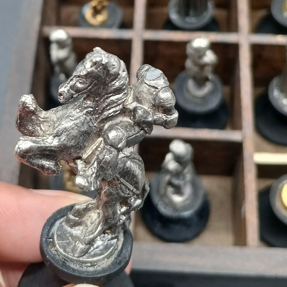 Antique Vintage Chess Set with Case and Board - Picture 2 of 9